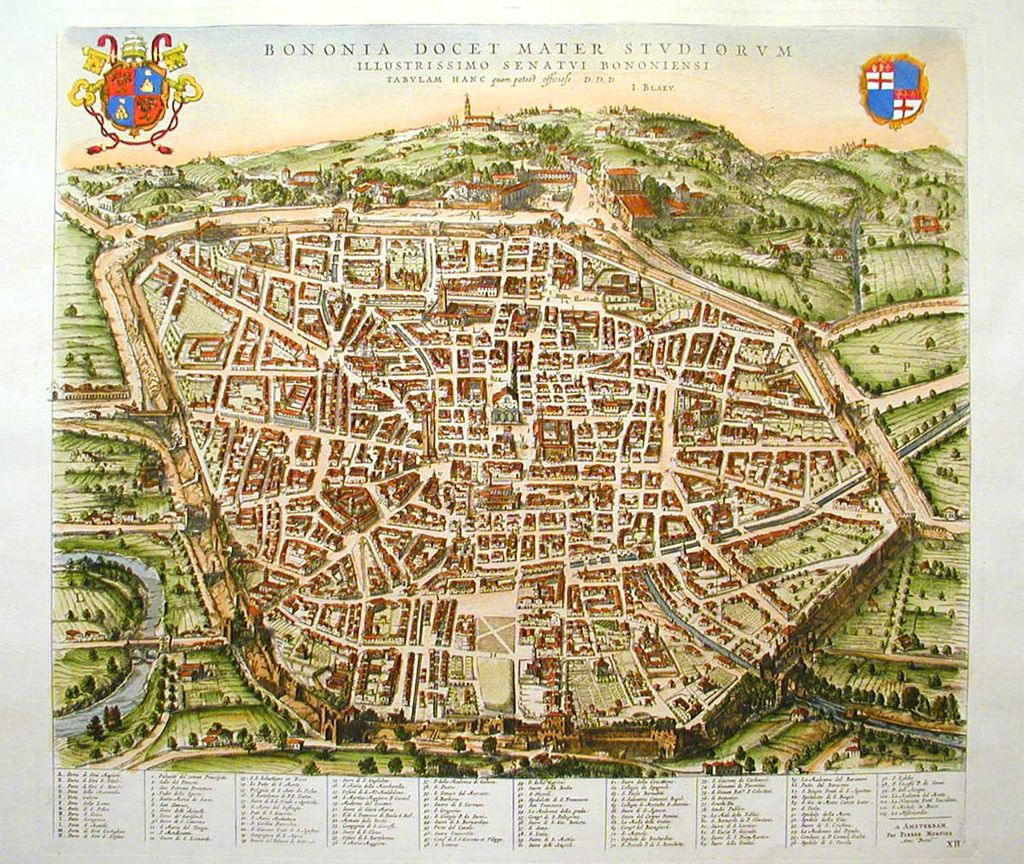 Map of Bologna Blaeu 1640