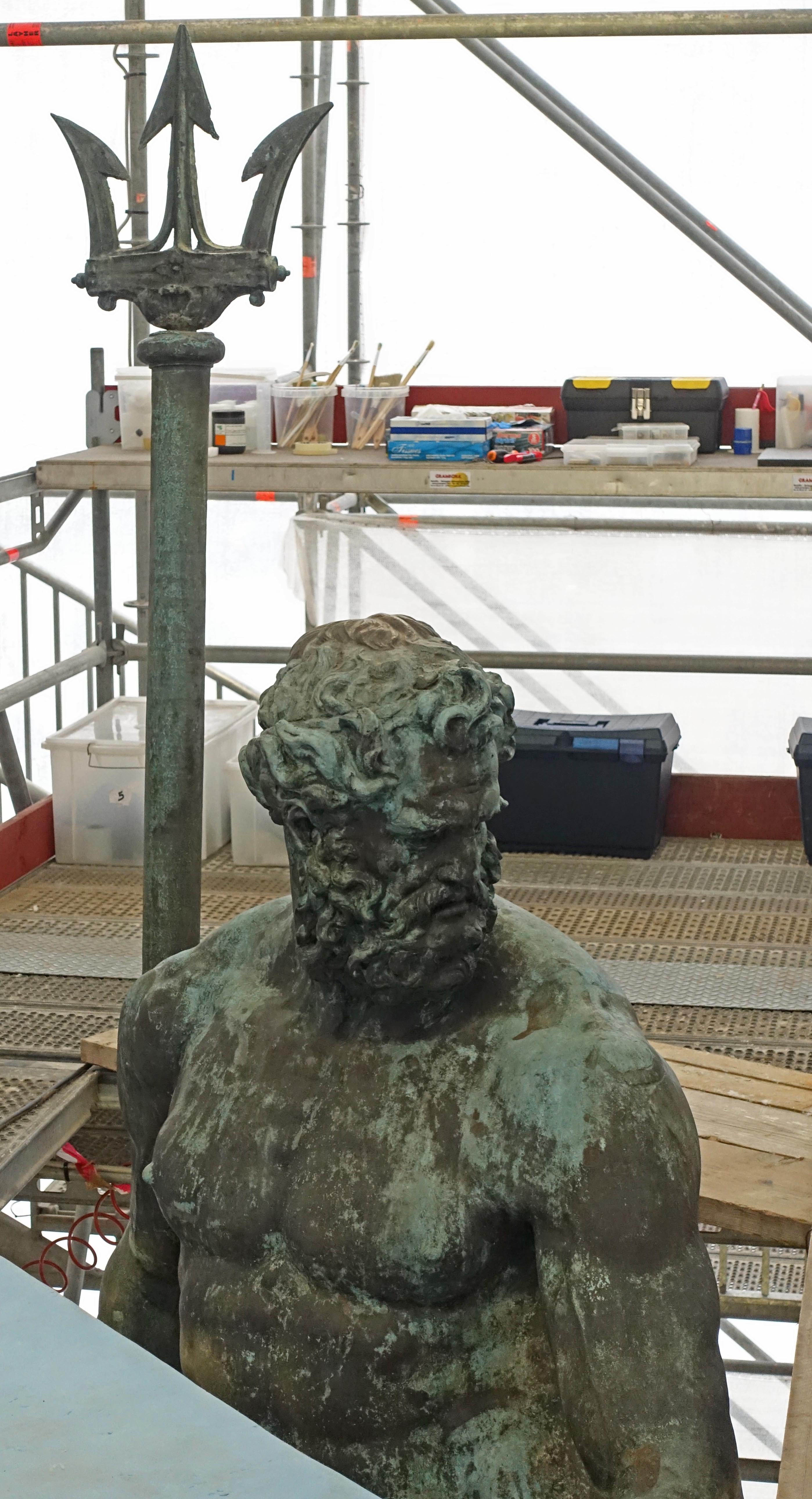 Neptune Bologna during restoration